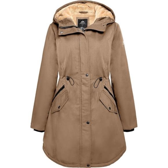 Hooded Coat Shower Resistant Coats Women's Women's Winter